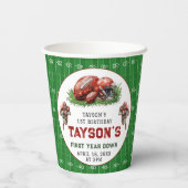 Gobelets En Papier Première année de football bas 1er anniversaire fê (Verso)