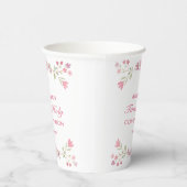 Gobelets En Papier Première communion de fleurs roses (Droite)