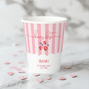 Gobelets En Papier Première fête d'anniversaire de la première fille