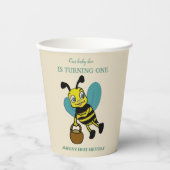 Gobelets En Papier Première naissance personnalisée 1ère fête d'anniv (Recto)