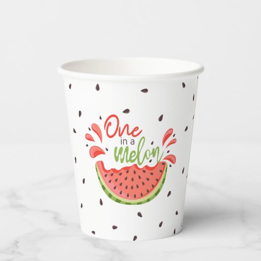 Gobelets En Papier Première pastèque d'un Melon (Verso)