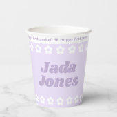 Gobelets En Papier Première période Motif de la fleur de dessin viole (Verso)