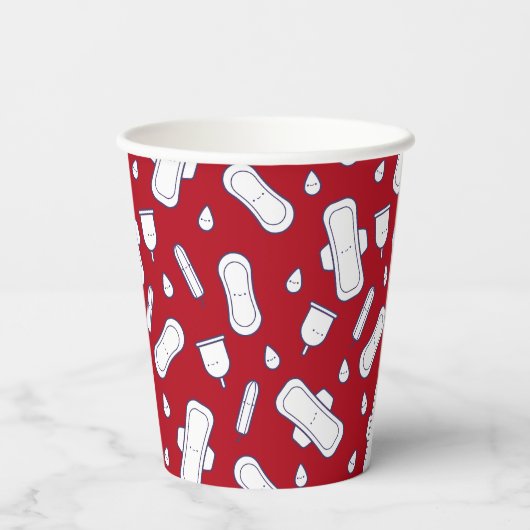 Gobelets En Papier Première période Parti Rouge Cute Tampon Nom de la (Verso)