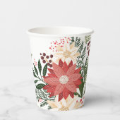 Gobelets En Papier Premium Festive Poinsettia Noël (Verso)