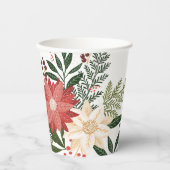 Gobelets En Papier Premium Festive Poinsettia Noël (Recto)