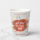 Gobelets En Papier Préparez Vos Pantalons Gras Thankgiving (Verso)