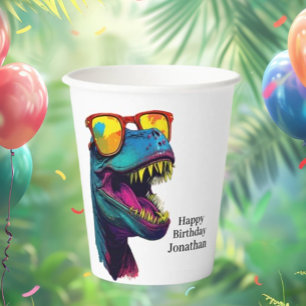 Gobelets En Papier Préparons-nous à une fête Dino-Mite !
