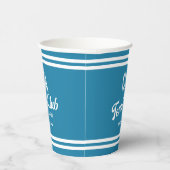 Gobelets En Papier Preppy Blue Tennis Club Custom Crest Party (Droite)