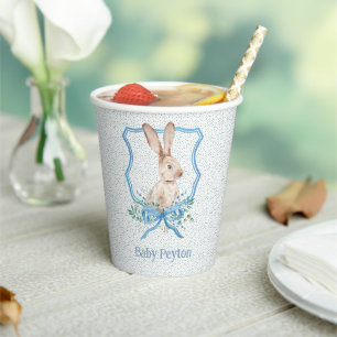 Gobelets En Papier Preppy Bunny Baby shower personnalisé