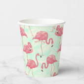 Gobelets En Papier Preppy Chic Elegant Pink Flamingo Motif (Recto)