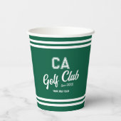 Gobelets En Papier Preppy Green Golf Club Custom Crest Party (Verso)