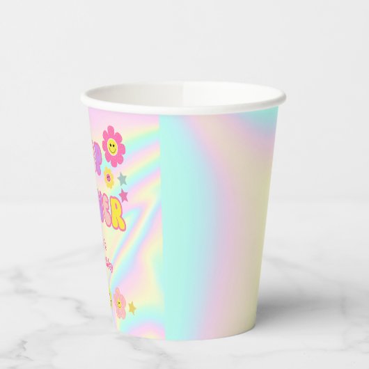 Gobelets En Papier Preppy Pastel Rose Y2K Sommeil à l'anniversaire (Gauche)