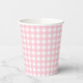 Gobelets En Papier Preppy Pink Plaid En vichy Party (Gauche)