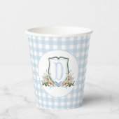 Gobelets En Papier Preppy Southern Blue Boy Pelican Baby shower (Recto)