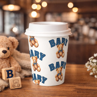 Gobelets En Papier Preppy Varsity Teddy Bear Baby Shower