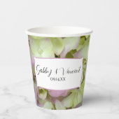 Gobelets En Papier Presque roses Hydrangeas Mariage (Recto)