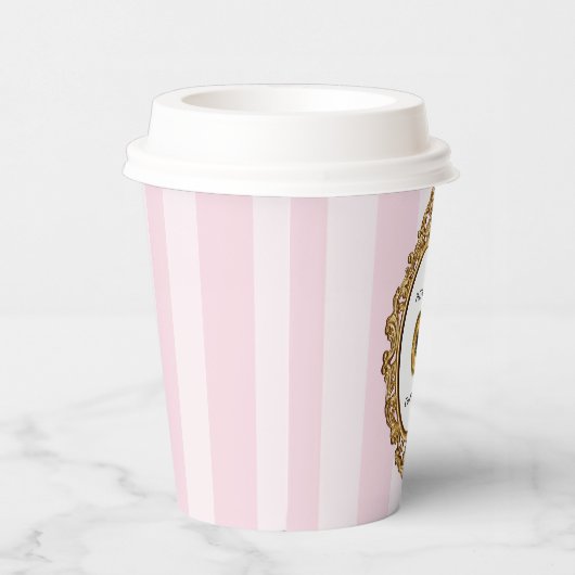 Gobelets En Papier Presse pour Champagne | Bandes roses (Droite)