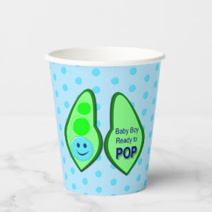 Gobelets En Papier Prêt à faire Pop Baby Boy Baby shower de pois bleu