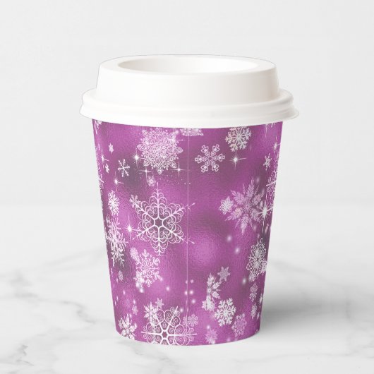 Gobelets En Papier Prettiest Snowflakes Motif Orchid rose ID846 (Droite)