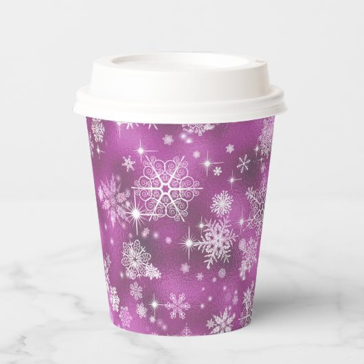 Gobelets En Papier Prettiest Snowflakes Motif Orchid rose ID846 (Recto)