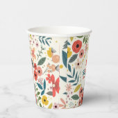 Gobelets En Papier Pretty Blush Pink Floral Botanical Monogram  (Droite)