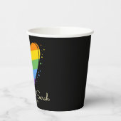 Gobelets En Papier Pride Rainbow LGBTQ Mariage cardiaque (Gauche)