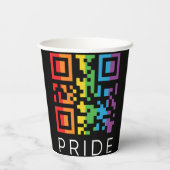 Gobelets En Papier Pride Rainbow QR Code LGBTQIA+ (Verso)