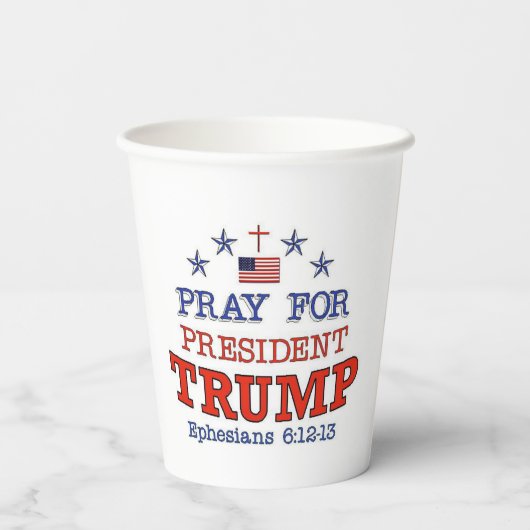 Gobelets En Papier PRIER POUR LES Tasses À Papier TRUMP (Verso)