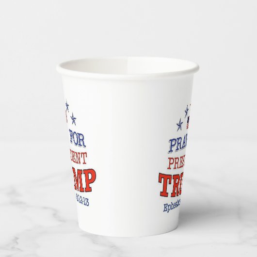 Gobelets En Papier PRIER POUR LES Tasses À Papier TRUMP (Gauche)
