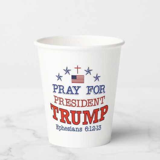 Gobelets En Papier PRIER POUR LES Tasses À Papier TRUMP (Recto)