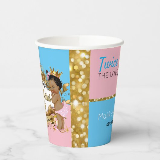 Gobelets En Papier Prince africain|Princesse Rose & Bleu| Étincelles (Gauche)