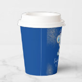 Gobelets En Papier Prince de la Baby Shower Ours Pailleté Bleu Garçon (Droite)