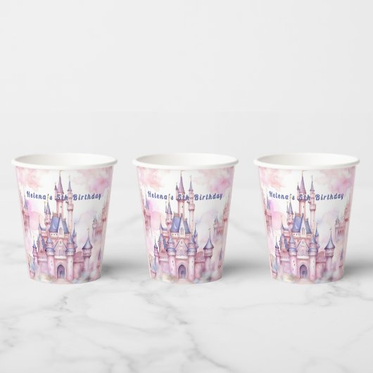 Gobelets En Papier Princess Castle Rose violet (Multi)