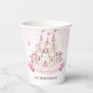 Gobelets En Papier Princess Fairytale Castle Coupes de papier d'anniv
