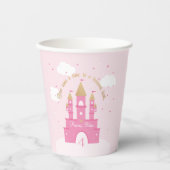 Gobelets En Papier Princesse  | Château rose et or (Recto)