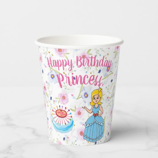 Gobelets En Papier Princesse Happy Birthday Paper Cup (Verso)