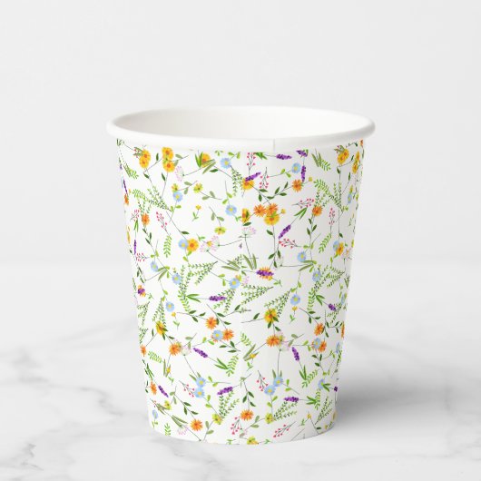 Gobelets En Papier Printemps Été Fleurs sauvages (Droite)