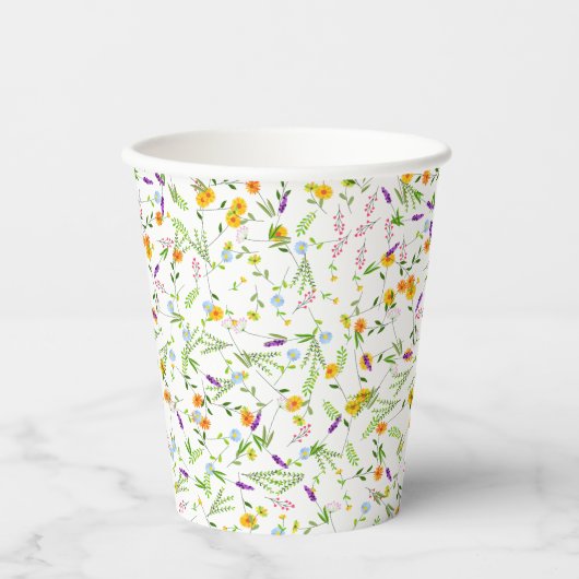 Gobelets En Papier Printemps Été Fleurs sauvages (Recto)