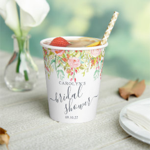 Gobelets En Papier Printemps Été Floral   Enterrement de vie de jeune