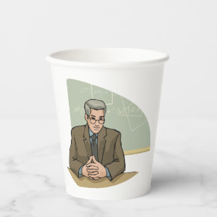 Gobelets En Papier Professeur Universitaire Homme Éducateur Enseignan