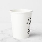 Gobelets En Papier Professionnel Moderne Simple Noir & Blanc (Droite)