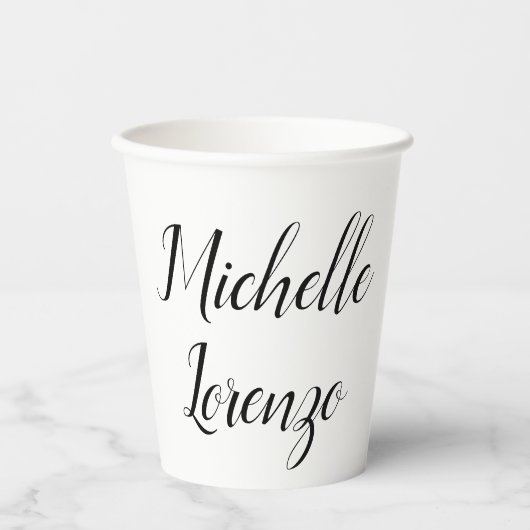 Gobelets En Papier Professionnel Moderne Simple Noir & Blanc (Recto)