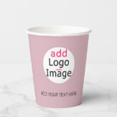 Gobelets En Papier Professionnel Personnalisé Dusté Rose Hue (Verso)