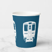 Gobelets En Papier Profil de White Chicago "L" sur Blue Arrière - pla (Verso)