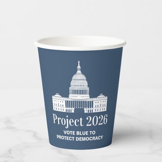Gobelets En Papier Projet 2026 Vote pour la démocratie (Recto)