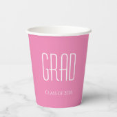 Gobelets En Papier Promotion de la classe 2026 Rose Simple (Verso)