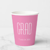 Gobelets En Papier Promotion de la classe 2026 Rose Simple (Recto)