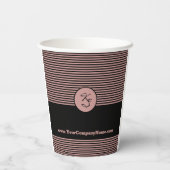 Gobelets En Papier Promotionnels Coiffeur rose et noir (Verso)