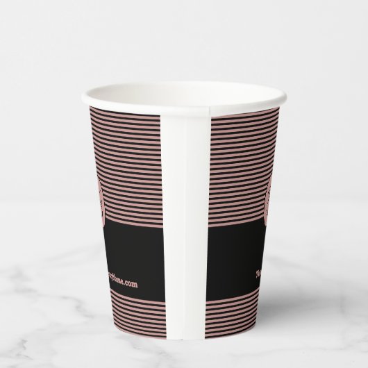 Gobelets En Papier Promotionnels Coiffeur rose et noir (Droite)