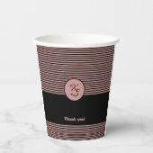 Gobelets En Papier Promotionnels Coiffeur rose et noir (Recto)